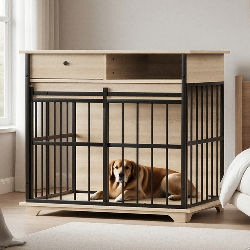 Modern Dog Crate Furniture with Storage