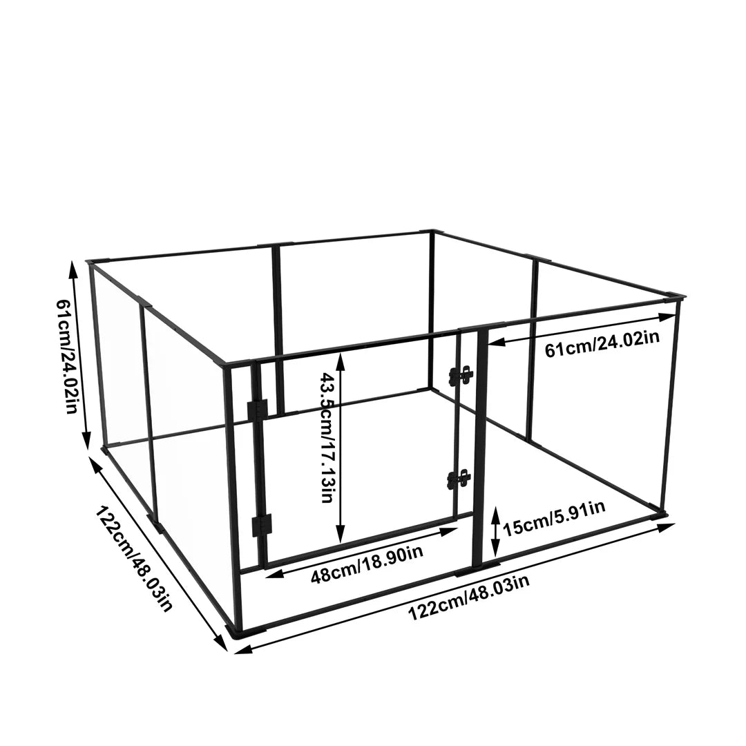 8-Panel Clear Acrylic Dog Playpen | 5th Gen | 3mm Thick | 2 Heights | Indoor | Up to 44lbs