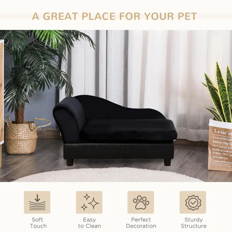 Dog Sofa Bed with Hidden Storage | Small Dogs | Black