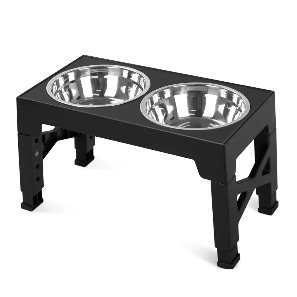 Adjustable Elevated Dog Feeder | Double Stainless Steel Bowls | Food & Water | Small to Large Dogs