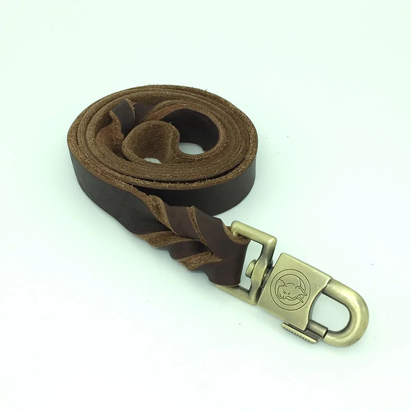 Heavy Duty Real Leather Dog Leash — Hand-Stitched or Braided | 90, 120 & 150cm