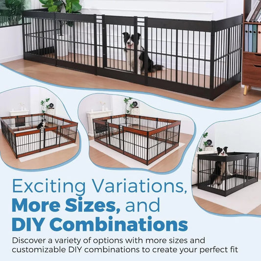 Dog Playpen, 31.5" Height Dog Pen Indoor, Heavy Duty, Safe and Sturdy, Furniture Style Puppy Pen,Customized