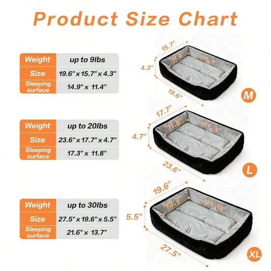 Orthopedic Dog Bed | Waterproof Lining | Removable Washable Cover | Non-Skid Bottom | Small to Medium