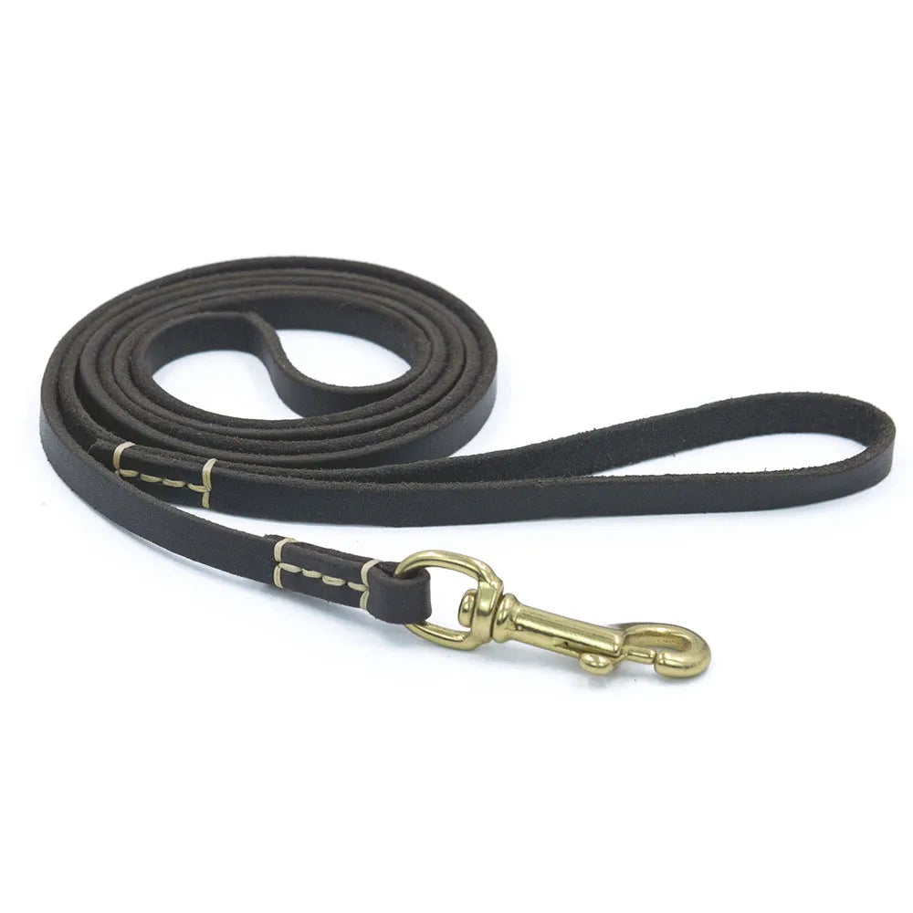 Handmade Genuine Leather Dog Leash | 4 Colors | 130cm & 180cm | Small to Medium Dogs