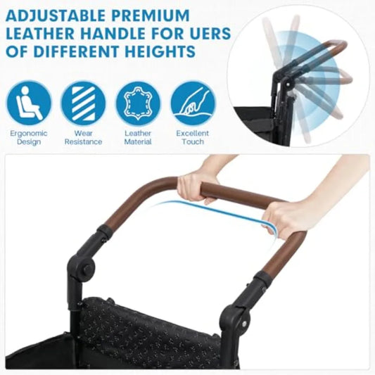 Foldable All-Terrain Dog Wagon with Ramp | Medium & Large Dogs | One-Step Brake