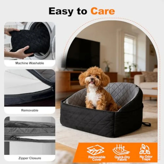 Dog Car Seat for Small Medium Dogs Dog Booster Seat Travel Bed for Small Dogs up to 30 lbs for Front/Back Seats Washable Pet Ca