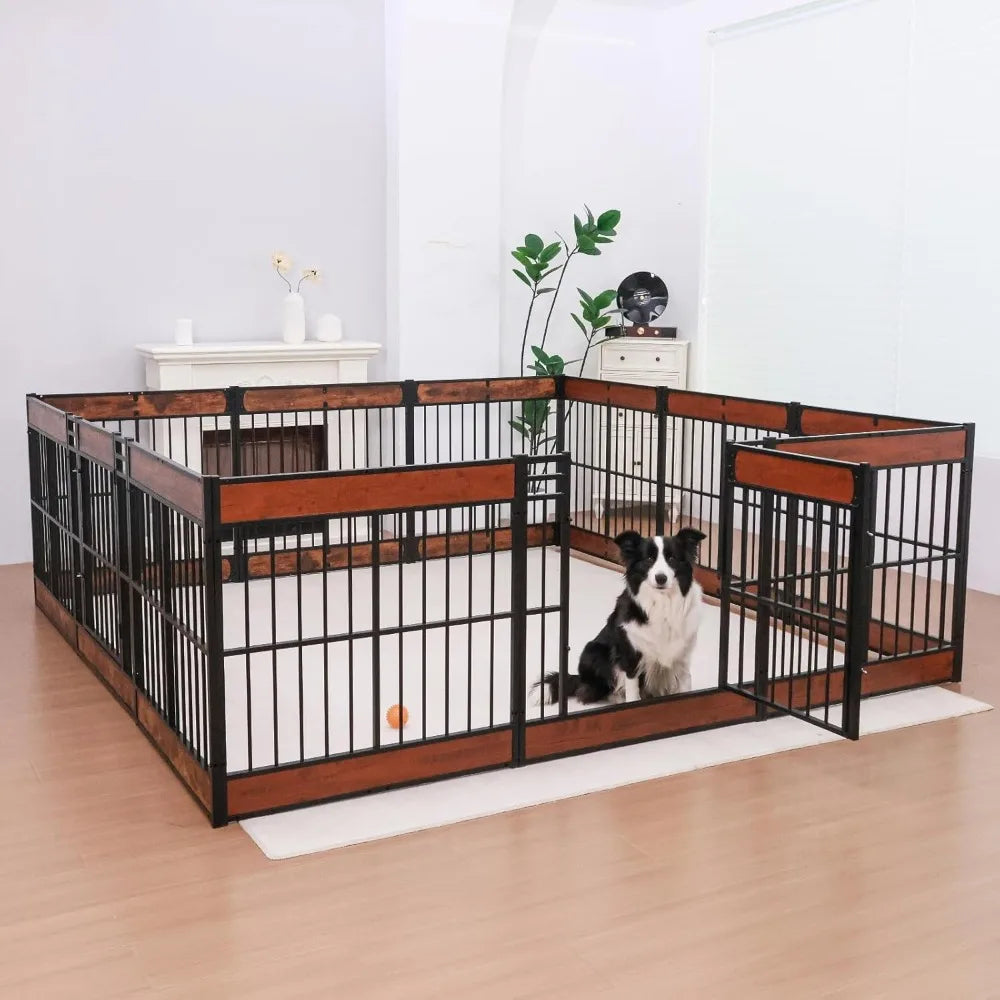 Dog Playpen, 31.5" Height Dog Pen Indoor, Heavy Duty, Safe and Sturdy, Furniture Style Puppy Pen,Customized