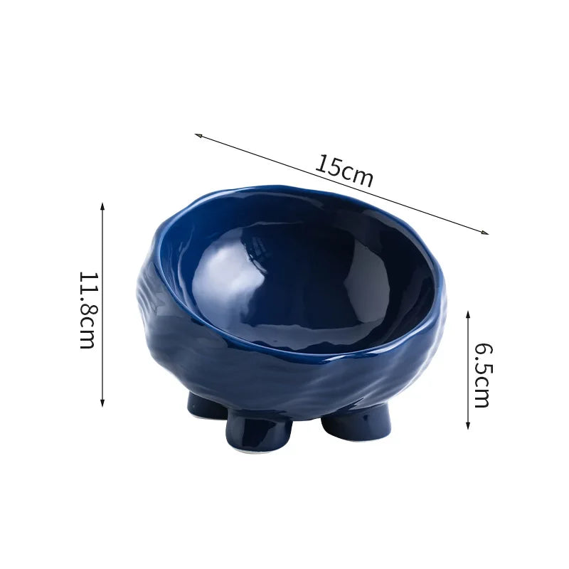 Oblique Mouth Ceramic Dog Bowl | Anti-Overturn | Neck Protection | Dog Food & Water