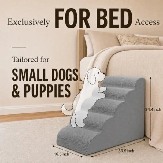 Curved Non-Slip Dog Ramp for High Beds | 24.4" Height | Small & Medium Dogs | Senior Dogs
