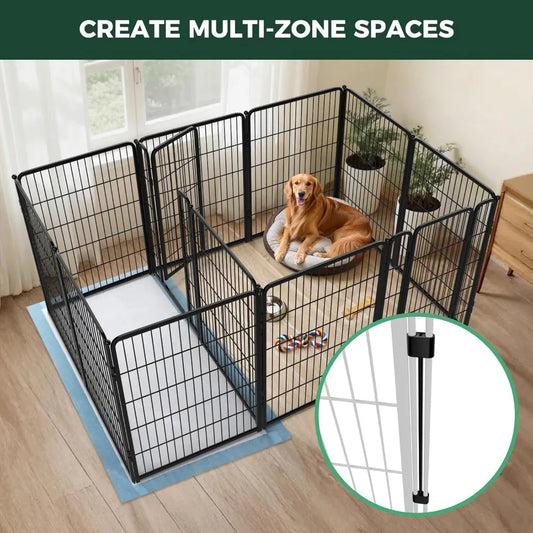 Homeplus Unleashed Indoor Dog Playpen - Stress-Free and Safe Play, Heavy Duty 40 Inch 12 Panels with Connectors,Customized