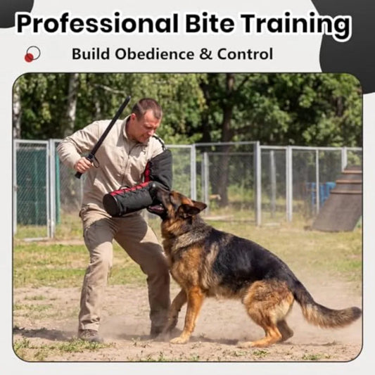 4-Piece Dog Training Kit | Bite Sleeve, Tug Toy, Training Stick & Rubber Ball | K9 & Large Dogs