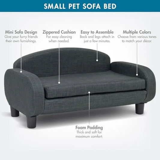 Elevated Pet Sofa Bed | Removable Washable Cover | Small Dogs & Puppies