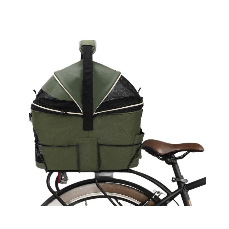 Rear-Mount Dog Bike Basket | Large Canvas Pet Carrier for Bicycles