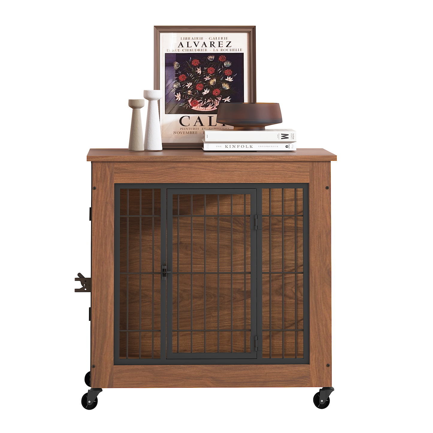 Dog Crate Furniture with Wheels