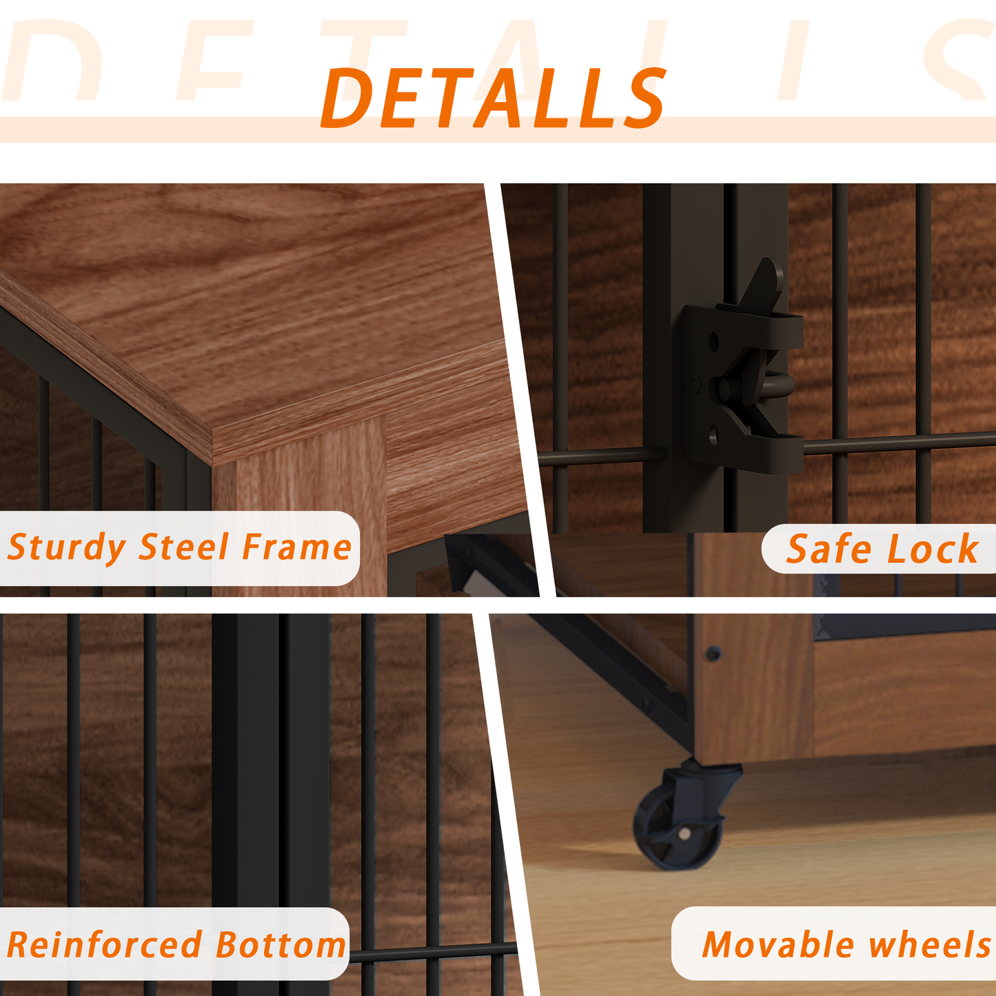 Dog Crate Furniture with Wheels
