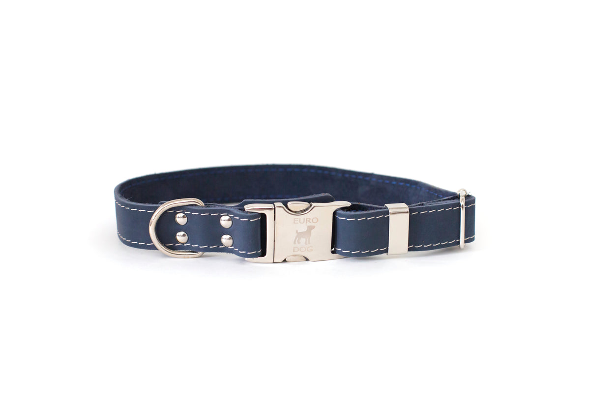 Quick-Release Leather Dog Collar and Leash Set
