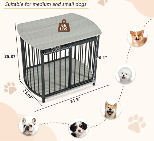 Furniture-Style Dog Crate with Double Doors