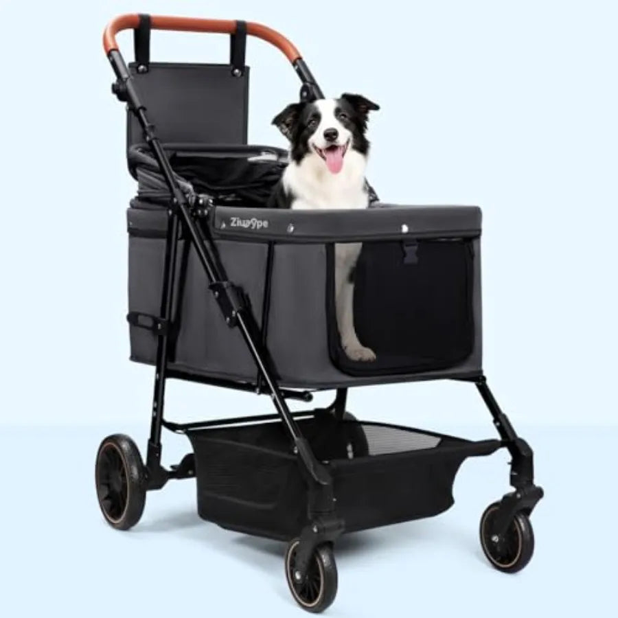 Extra Large Heavy-Duty Dog Stroller | Up to 132 lbs | Fits 2 Dogs | Large & Medium Dogs
