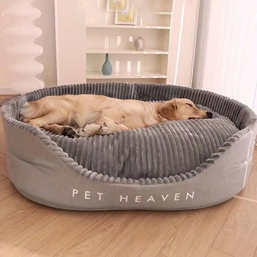 All-Season Plush Cotton Dog Bed | Machine Washable | S–L