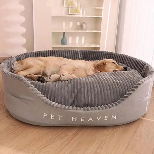 All-Season Plush Cotton Dog Bed | Machine Washable | S–L