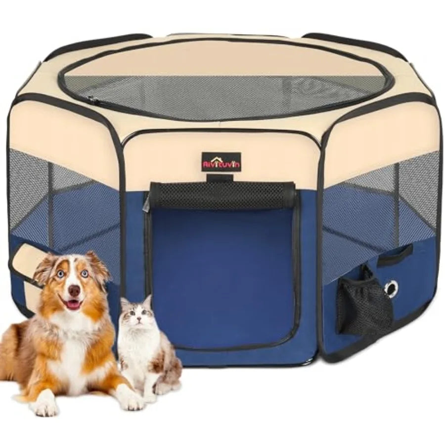 Foldable Pop-Up Dog Tent Playpen with Carrying Bag — For Dogs, Cats & Rabbits | Travel & Camping