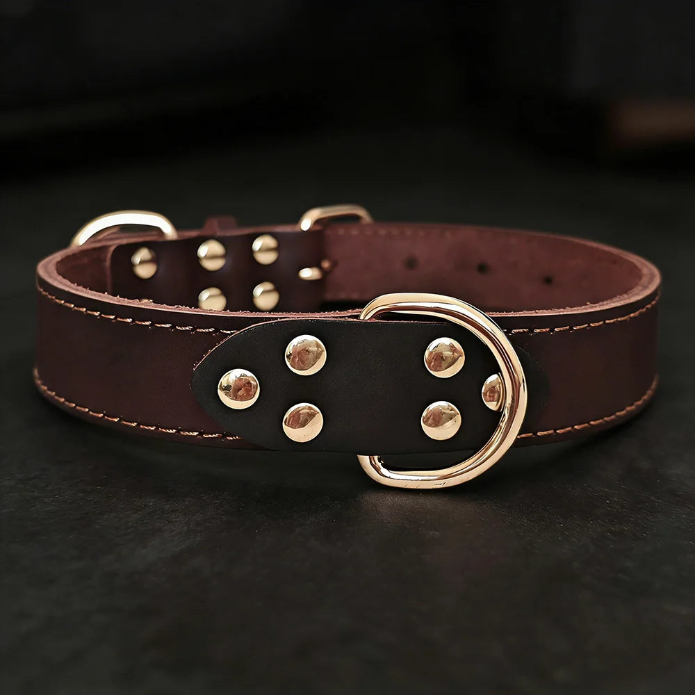 Genuine Top-Layer Leather Dog Collar | Handmade | Skin-Friendly | 3 Sizes | Medium to Large