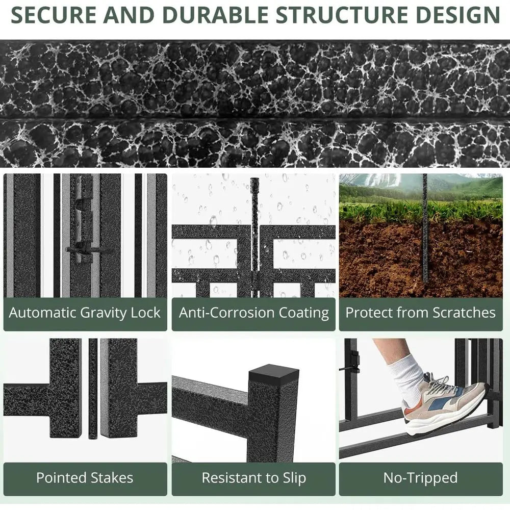 Portable 40 High 16-Panel Dog Playpen for Outdoor and Indoor Use, Suitable for Puppy Play and Camping (Black-Silver)
