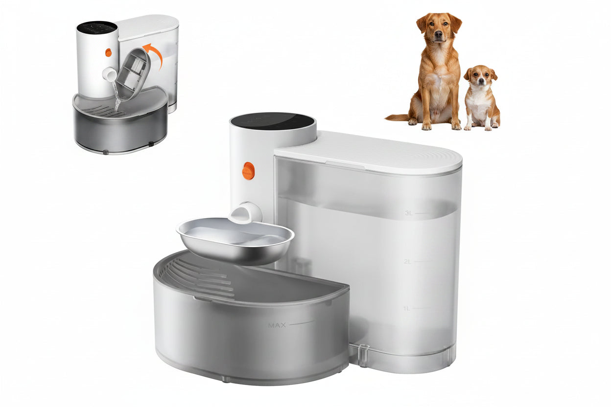 Automatic Dog Water Dispenser | 3L Tank | LCD Display | Battery-Powered | Wireless