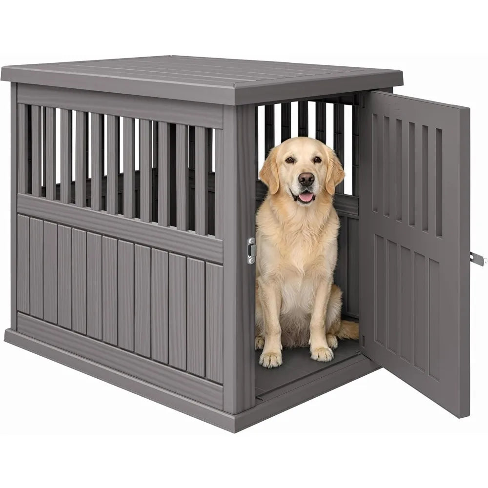 Dog Crate Furniture, Heavy Duty Dog Crate for Large and Medium Dog, Lockable Indoor Outdoor Dog Kennel & End Table，Customized