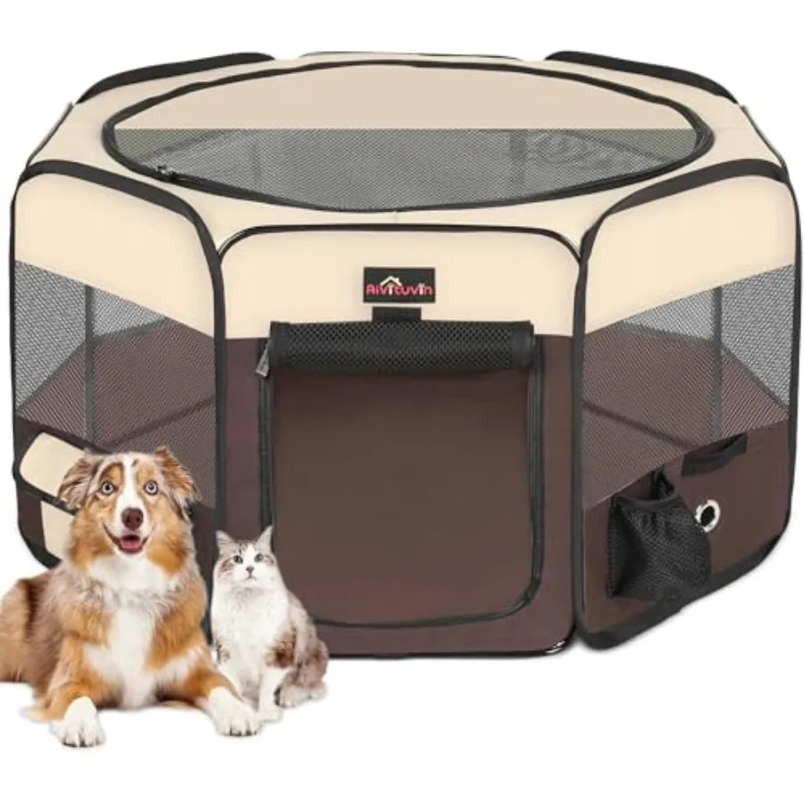 Foldable Pop-Up Dog Tent Playpen with Carrying Bag — For Dogs, Cats & Rabbits | Travel & Camping