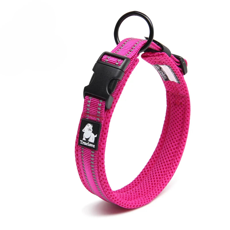 Padded Nylon Dog Collar | Duraflex Buckle | 3M Reflective | 7 Colors | XXS–XXXL