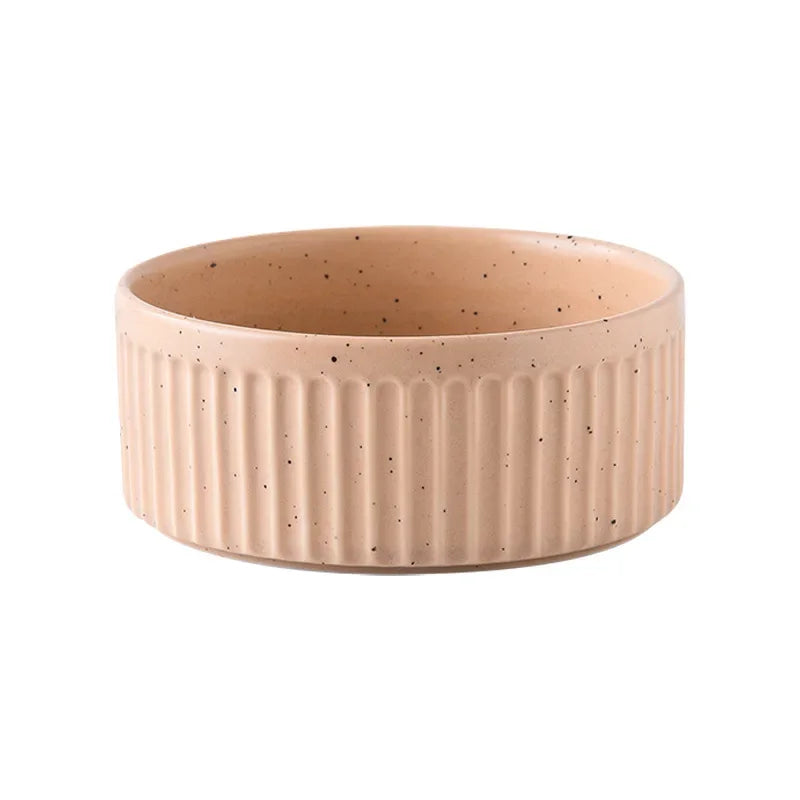 Nordic Ceramic Dog Bowl Set | Single, Double & Triple | Wooden Tray | 3 Colors | 400ml & 850ml