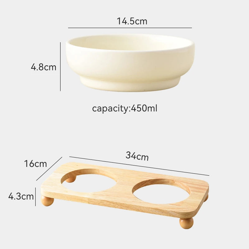 Elevated Ceramic Dog Bowl | Non-Slip Stand | Single & Double | 4 Colors