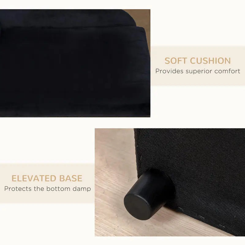 Dog Sofa Bed with Hidden Storage | Small Dogs | Black