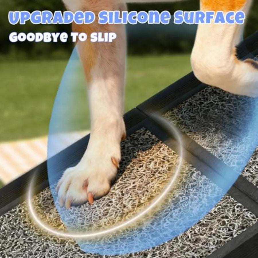 Dog Car Ramp | 63 x 17 in | Non-Slip Rug Surface | Foldable | SUV, Car & Truck