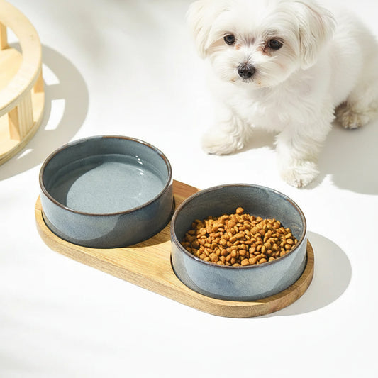 Kiln Glaze Ceramic Dog Bowl | Reactive Finish | Stand & Double Options | 3 Colors | 400ml & 850ml