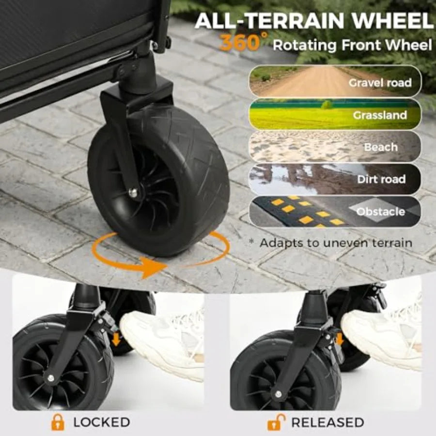 Extra Large Dog Stroller with Anti-Slip Ramp | Up to 100 lbs | Foldable All-Terrain