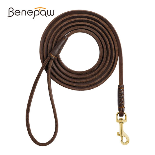 Lightweight Genuine Leather Dog Leash | Slim Soft Lead for Puppies & Small Dogs | Under 22lbs