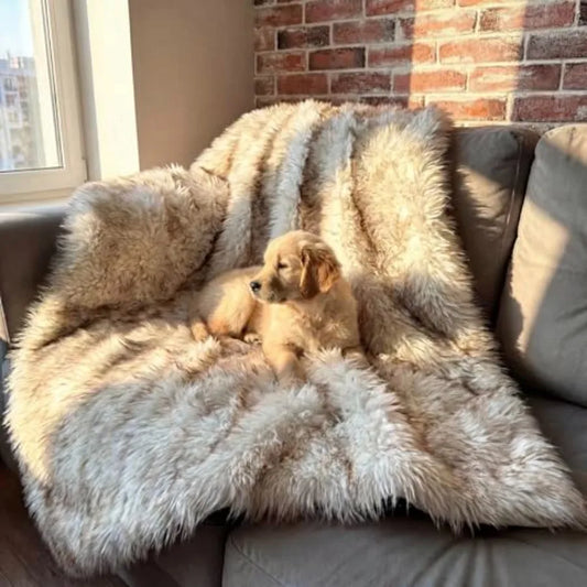 Waterproof Faux Fur Dog Blanket | Plush Couch & Furniture Protector | Small to Large Dogs