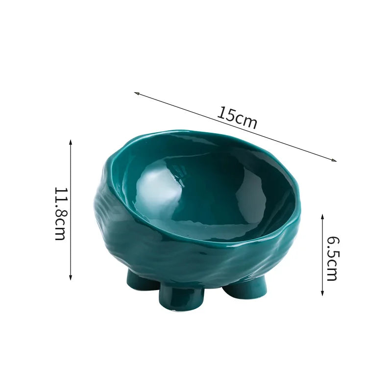 Oblique Mouth Ceramic Dog Bowl | Anti-Overturn | Neck Protection | Dog Food & Water