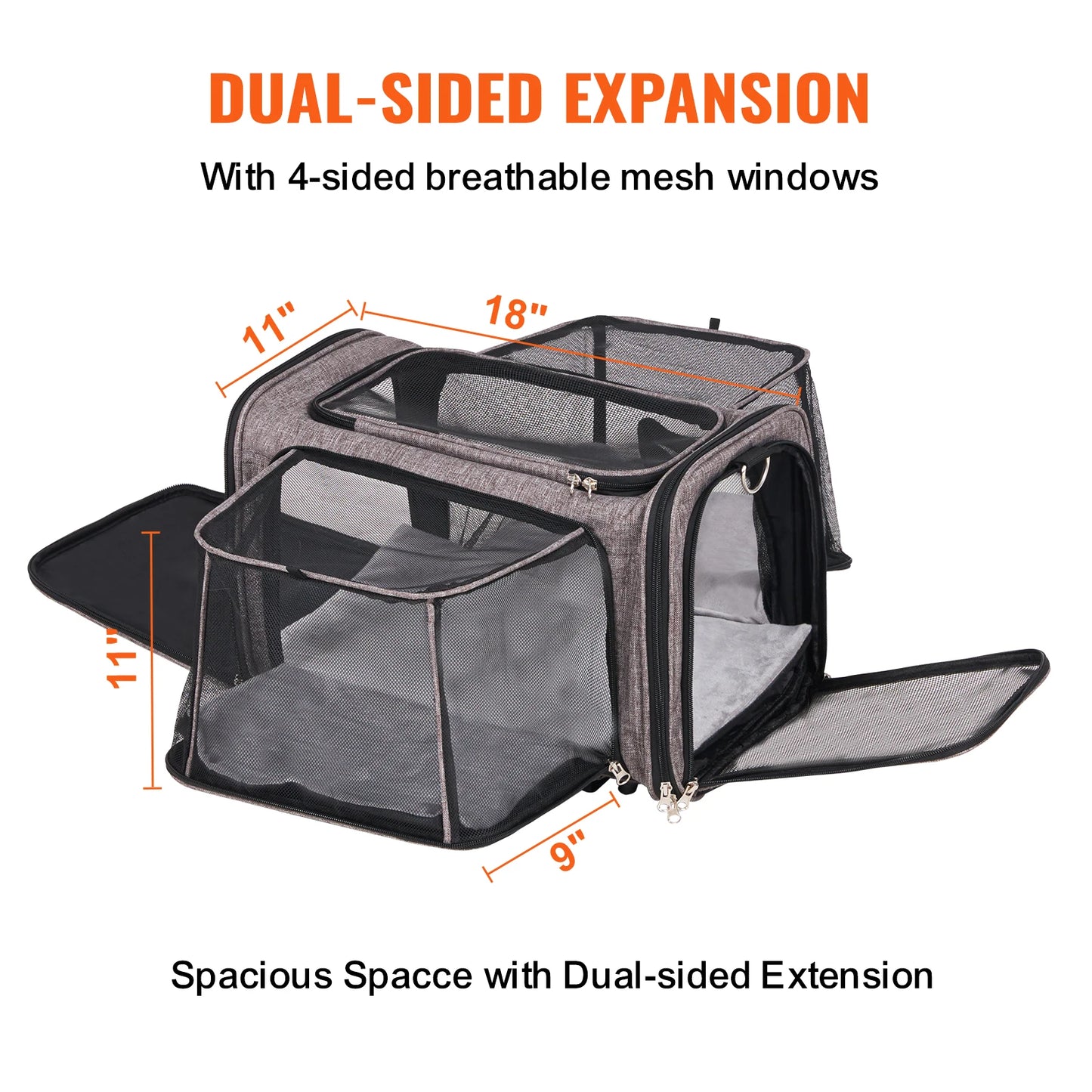 Rolling Dog Carrier Backpack | 4-Wheel Telescopic Handle | Airline-Compatible | Up to 35lbs