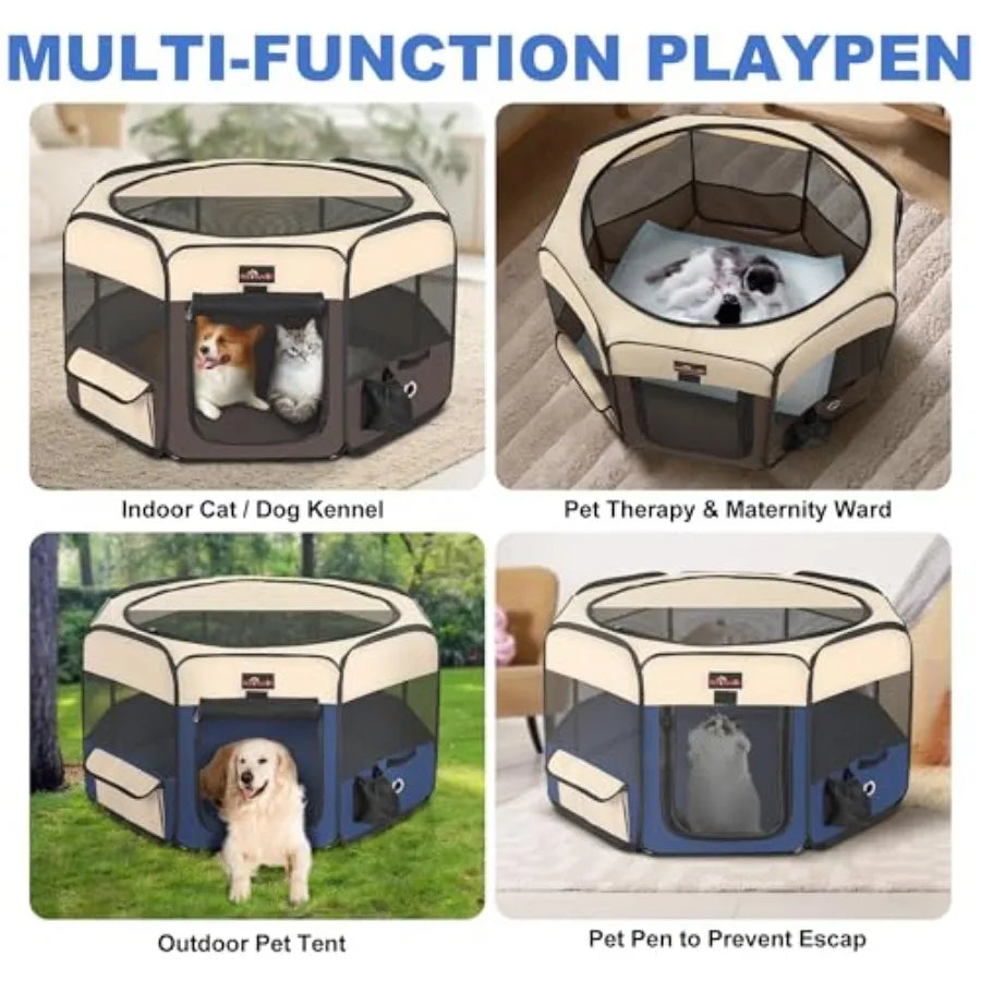 Foldable Pop-Up Dog Tent Playpen with Carrying Bag — For Dogs, Cats & Rabbits | Travel & Camping