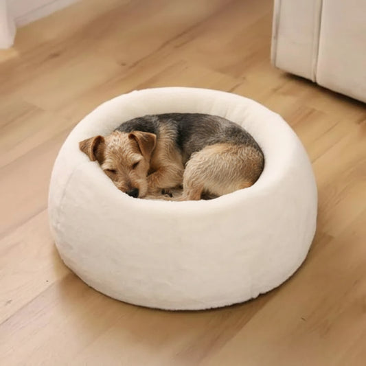 Orthopedic Memory Foam Dog Bed | Faux Rabbit Fur | Small Dogs & Puppies