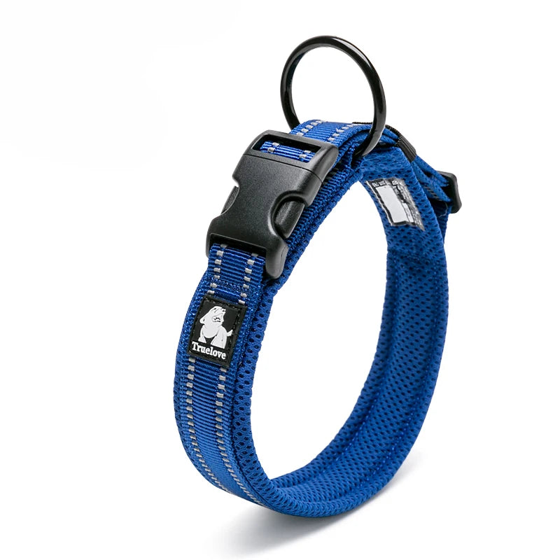 Padded Nylon Dog Collar | Duraflex Buckle | 3M Reflective | 7 Colors | XXS–XXXL