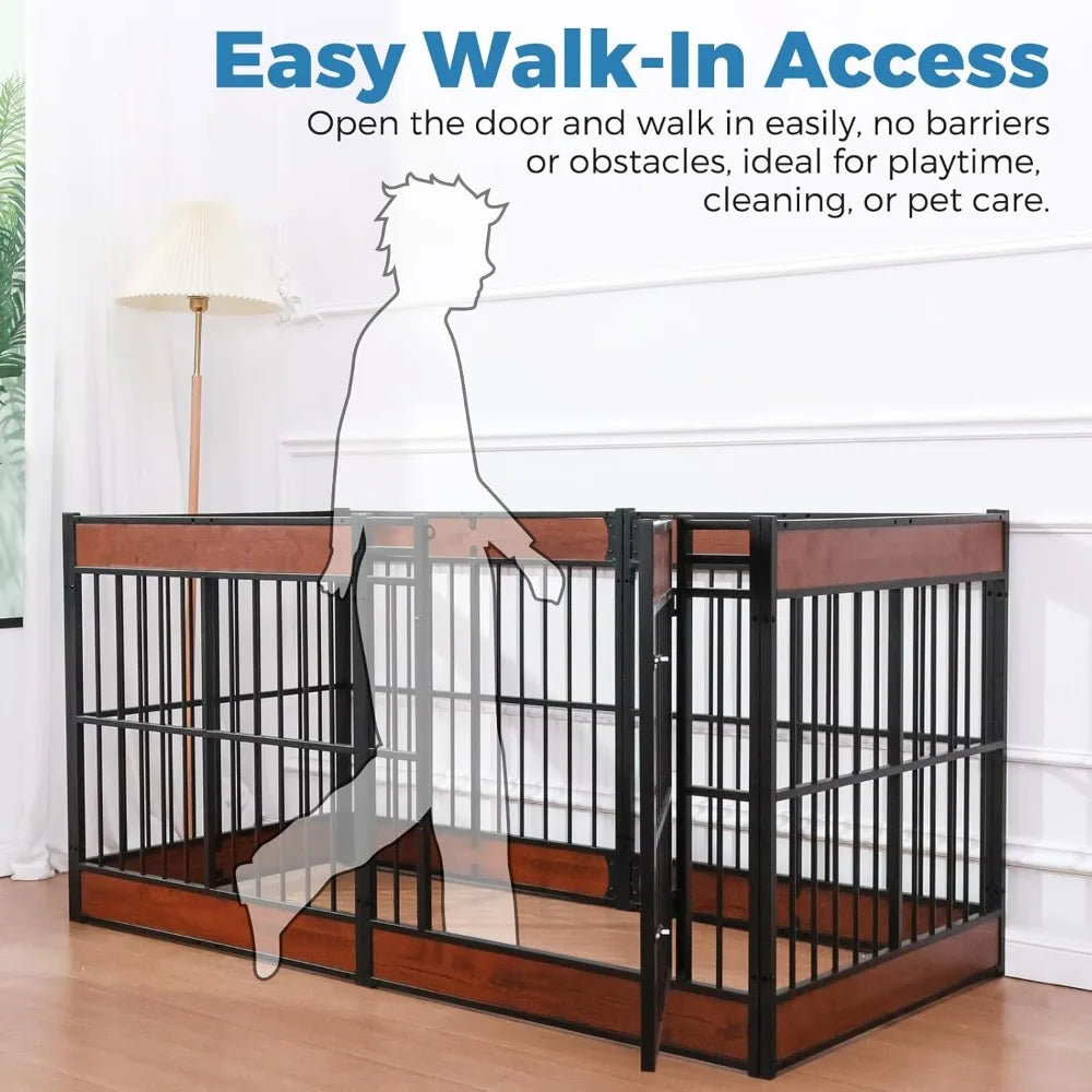 Dog Playpen, 31.5" Height Dog Pen Indoor, Heavy Duty, Safe and Sturdy, Furniture Style Puppy Pen，Customized
