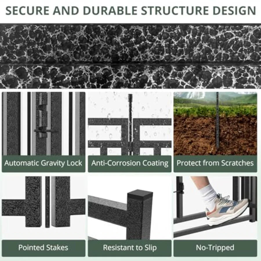 16-Panel Foldable Dog Playpen — 40" Height, Indoor & Outdoor | Black & Silver