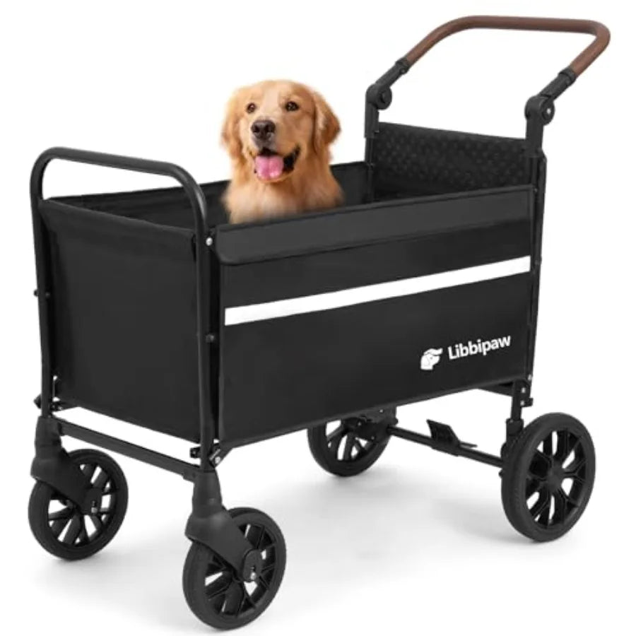 Foldable All-Terrain Dog Wagon with Ramp | Medium & Large Dogs | One-Step Brake