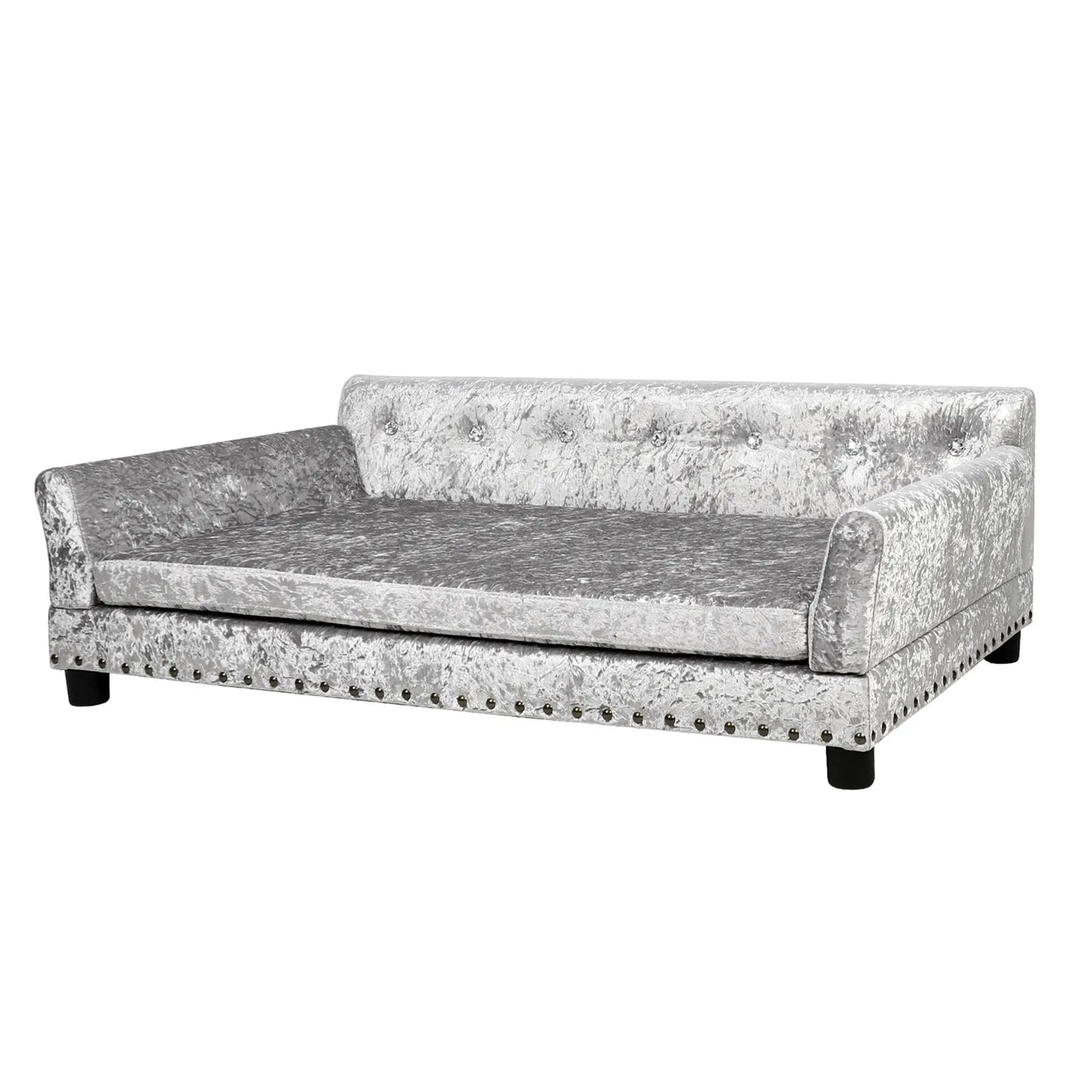 Jumbo Tufted Dutch Velvet Dog Sofa | Large & Extra-Large Dogs