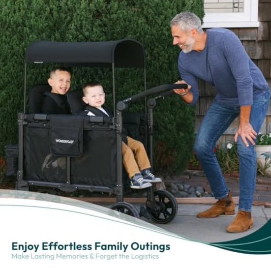 WonderFold W2 Elite Pro Stroller Wagon | Aluminum Frame | Adjustable Canopy | All-Terrain