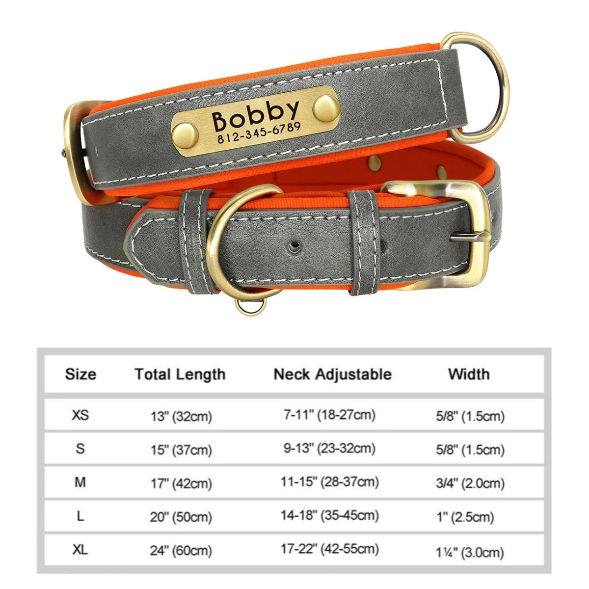 Personalized Leather Dog Collar | Free Name Engraving | Soft Padded | 9 Colors | XS–XL